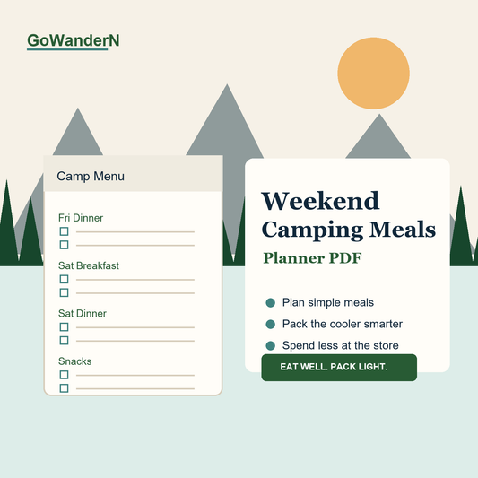 Weekend Camping Meal Planner Printable