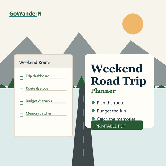 Weekend Road Trip Planner Printable